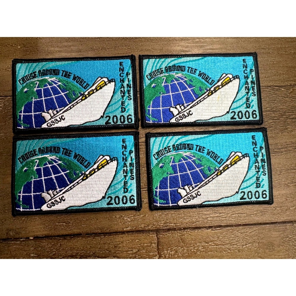 Vintage Girl Scouts GSSJC 2006 Cruise Around the World GSUSA Patch Lot of 4‎